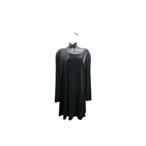 Vintage Clio Velvet Swing Dress Women’s Large Black Stretch Whimsigoth Witchy